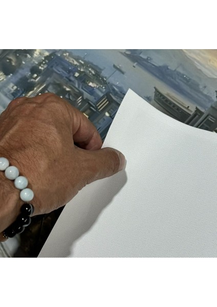 Çok Renkli Yatay Soyut Yağlı Boya Görünümlü Dekoratif Kanvas Tablo modelleri