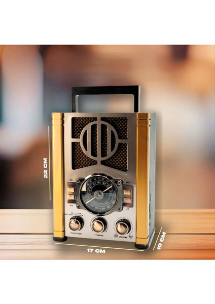 Nostalji Tarzı Çok Fonksiyonlu Taşınabilir Müzik Çalar, Usb, Fm, Bluetooth, Aux Özellikli fırsatları