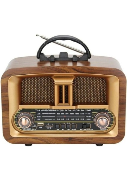 Bej Renkli Bluetooth ve Radyo Nostaljik Müzik Kutusu, Usb/sd/fm 3 Band