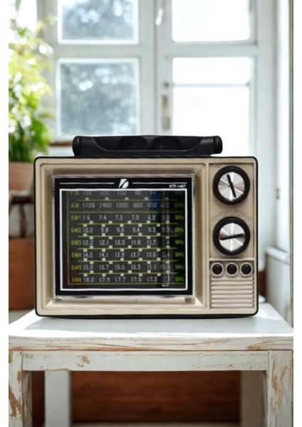 Mor Renkli, Bluetooth ve USB Destekli, Fenerli Nostaljik Radyo