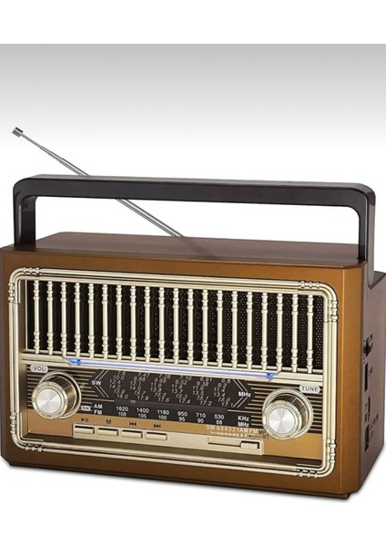 Kahverengi Nostaljik Radyo Bluetooth, Usb, Sd, El Feneri ile Çok Fonksiyonlu fiyatları