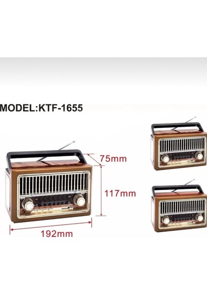 Kahverengi Nostaljik Radyo Bluetooth, Usb, Sd, El Feneri ile Çok Fonksiyonlu fırsatları