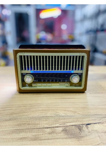 Kahverengi Nostaljik Radyo Bluetooth, Usb, Sd, El Feneri ile Çok Fonksiyonlu