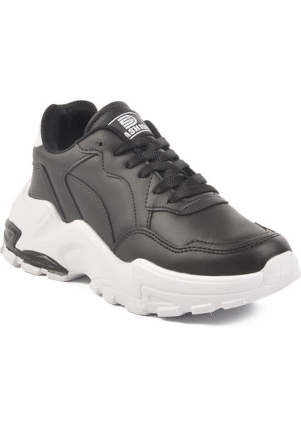 159 G Siyah-Beyaz Mevsimlik Kadın Spor Ayakkabı