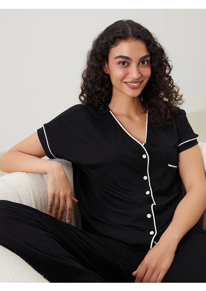 Lcw Dream Siyah V Yaka Kadın Pijama Takım fiyatları