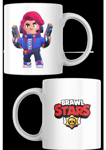 Brawl Stars Colt Figürlü Şık Beyaz Kupa, Sevgiyle Tasarlandı.