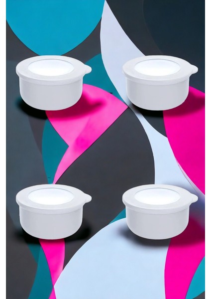 4'lü 500ML Yuvarlak Silikon Saklama Kabı Seti, Lacivert, Kahvaltı ve Depolama Için Uygun modelleri