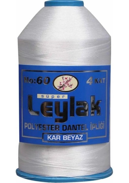 Leylak Polyester Dantel Ipi Kar Beyaz No:60 4 Kat 350GR