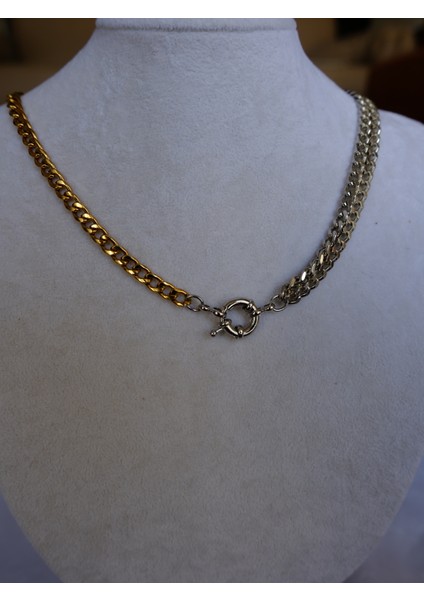 Saaden Çift Renk Özel Tasarım Kadın Çelik Kolye fiyatları