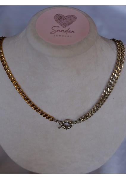 Saaden Çift Renk Özel Tasarım Kadın Çelik Kolye fırsatları