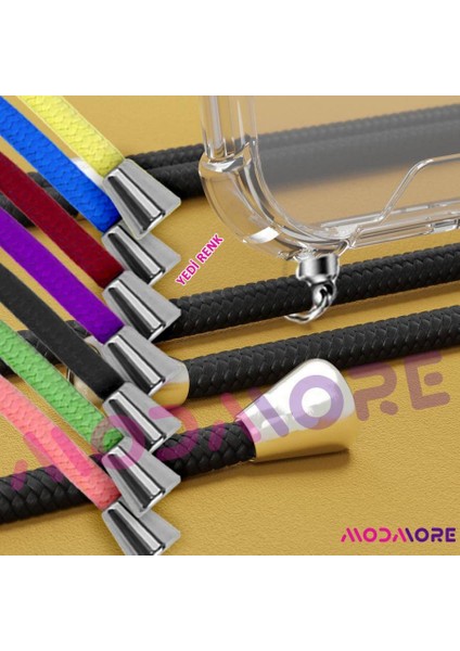 iPhone 11 Boyun Askılı Şeffaf Tank Kılıf Yeşil modelleri