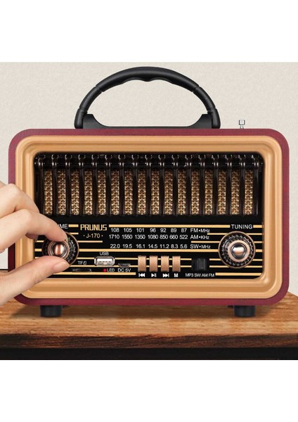 Kahverengi Retro Vintage Bluetooth Radyo ve Hoparlör, Müzik Keyfi Için Ideal Seçim