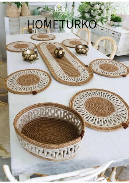 Haki 6 Supla, Runner, Sepet Takımı, Jüt Amerikan Servis, Tabak Altlığı, Ekmek Sepet fiyatları