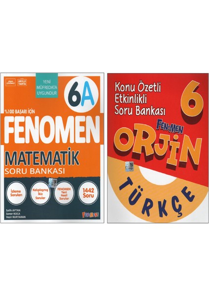 Fenomen 6.sınıf 6A Matematik+Orjin 6.sınıf Türkçe (2 Kitap)