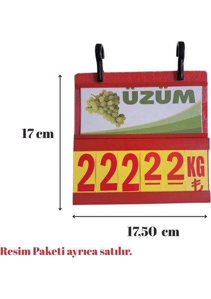5 Adet Manav Etiketi 17X17,50 cm (Manav Etiketi-Kasap Etiketi-Balık Etiketi) Şipşak Etiket