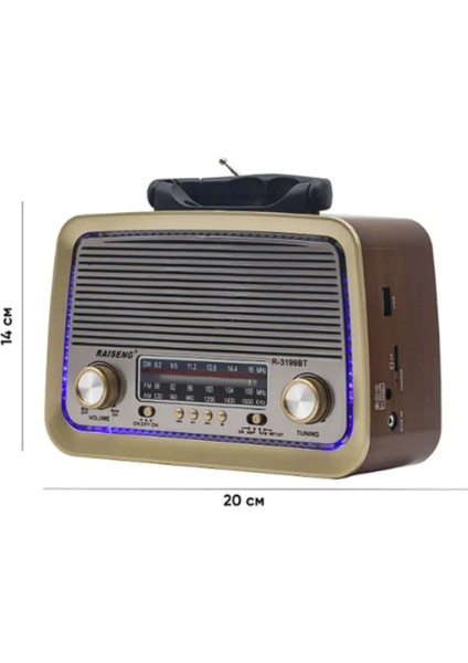 Kahverengi Eskitme Retro Radyo, Bluetooth, Fm, Sd Kart, Aux, Şık Tasarım fiyatları