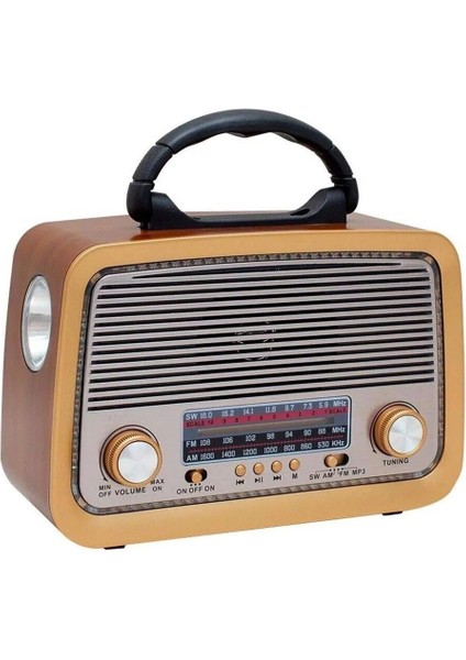 Kahverengi Eskitme Retro Radyo, Bluetooth, Fm, Sd Kart, Aux, Şık Tasarım fırsatları