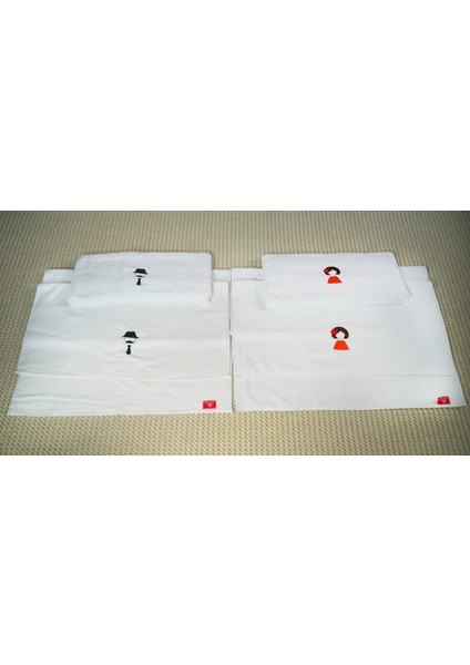 Kadın Erkek Logo Nakış Işlemeli Otel Havlu Seti 2 Adet Banyo Havlusu 70X140 2 Adet El Havlusu 50X90 fiyatları
