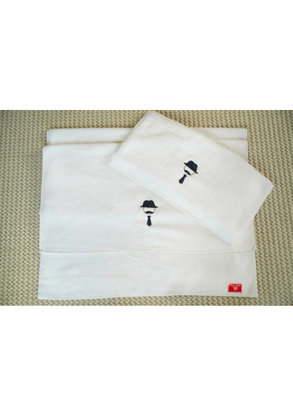 Kadın Erkek Logo Nakış Işlemeli Otel Havlu Seti 2 Adet Banyo Havlusu 70X140 2 Adet El Havlusu 50X90 indirimleri