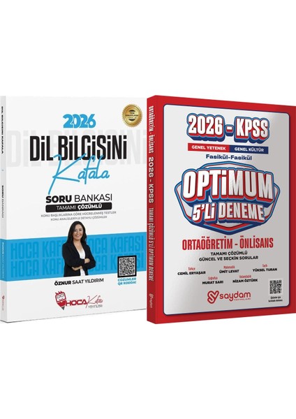 2026 Kpss Dil Bilgisini Kafala Soru Bankası Öznur Saat Yıldırım - Optimum 5 Deneme