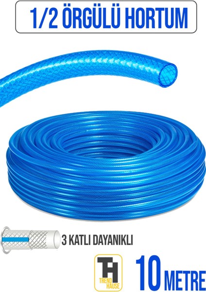 1/2 (1,27 cm) Örgülü Bahçe Hortumu Çatlamaz, Kırılmaz, Esnek (10 Metre) Mavi fiyatları