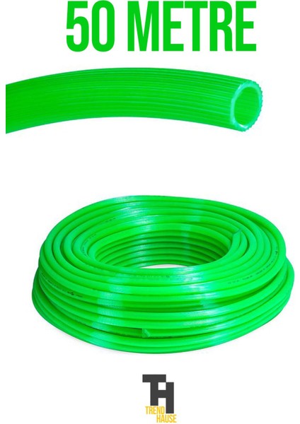 1/2 Silikonlu Dayanıklı Bahçe Hortumu (50 Metre) Yeşil