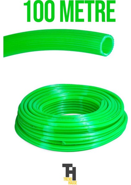 1/2 Silikonlu Dayanıklı Bahçe Hortumu (100 Metre) Yeşil