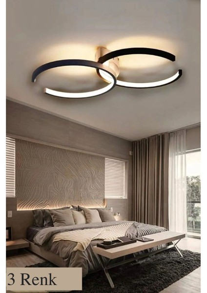 3 Renkli Ledli Modern Avize, Kumandalı, Odaya Şıklık ve Işık Kat!