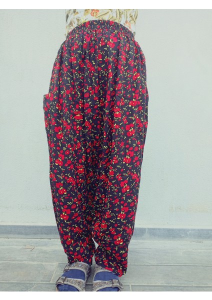 Viskon Basma Kumaş Çiçek Desenli Cepli Şalvar %100 Pamuk 38 Beden 100 Kiloya Kadar fırsatları