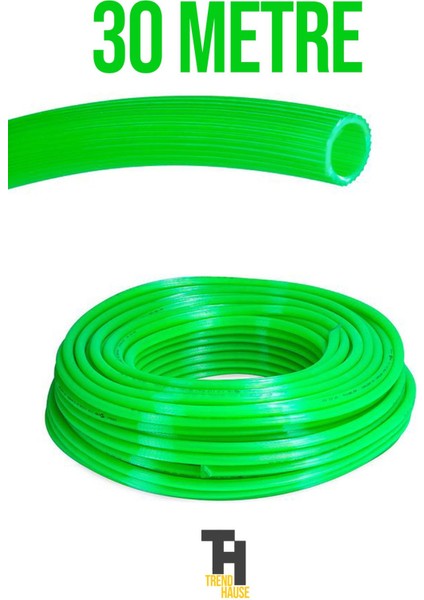 1/2 Silikonlu Dayanıklı Bahçe Hortumu (30 Metre) Yeşil