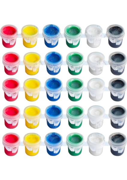 Guaj Boya 3 ml 6 Renk 5 Paket Mini Küçük Guaj Boya Etkinlik Boyama Boyası Su Bazlı Resim Okul Öncesi Kreş Ana Sınıfı