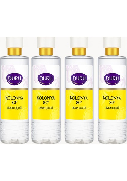 80 Derece Limon Kolonyası Pet Şişe 4 Adet x 400 ml (Karton Ambalajsız) Evissa 100 gr Sabun Hediye