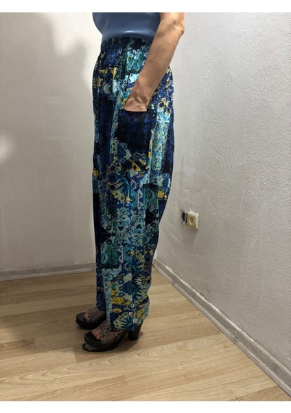 Viskon Basma Kumaş Çiçek Desenli Cepli Şalvar %100 Pamuk 38 Beden 100 Kiloya Kadar fiyatları