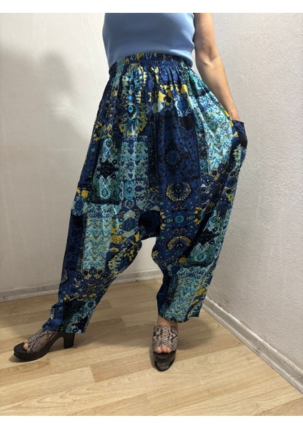 Viskon Basma Kumaş Çiçek Desenli Cepli Şalvar %100 Pamuk 38 Beden 100 Kiloya Kadar fırsatları