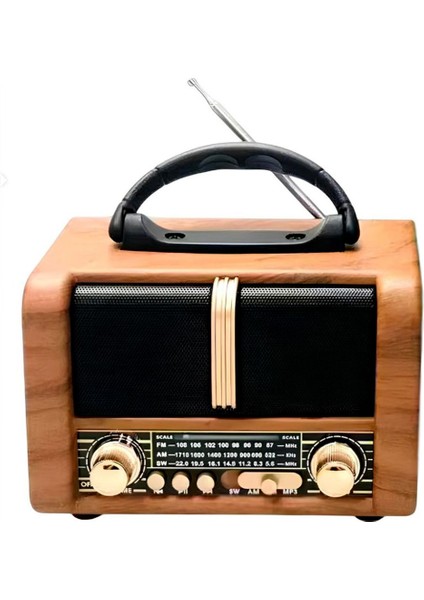 Kahverengi Vintage Nostalji Bluetooth Radyo Fm USB Sd Kart Modern Tasarım fiyatları