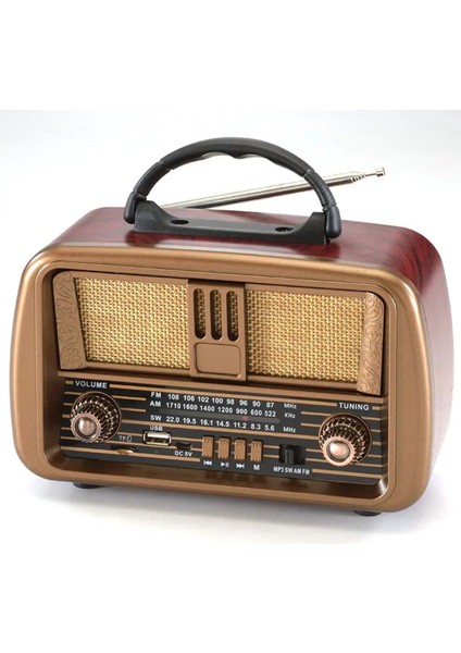 Kahverengi Taşınabilir Bluetooth Radyo, Şarjlı, Pilli, Fm, Usb, Sd ile Kullanım Kolaylığı fiyatları