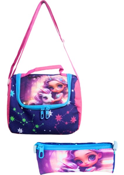 3 Bölmeli Kalemlikli ve Beslenmeli Ilk Okul Çantası Su Geçirmez Full Astarlı Prenses fırsatları