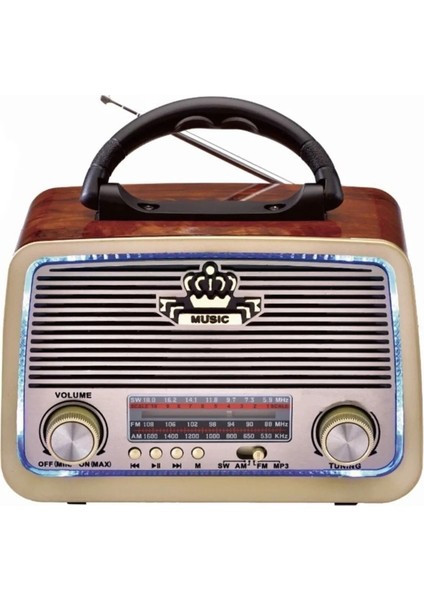 Kahverengi Eskitme Nostalji Radyo, Bluetooth, Fm, Sd Kart, Aux, Şık Tasarım modelleri