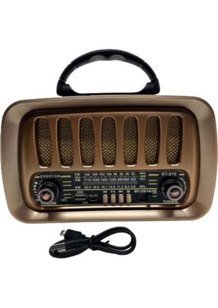Nostaljik Müzik Kutusu, Bluetooth, Usb/sd/aux, Fm Radyo, Tws, Şık Bej Tasarım