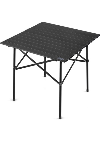 Güçlendirilmiş Alüminyum Katlanır Kamp Masası, Outdoor Masa, Piknik Masası 70X70X60CM Siyah