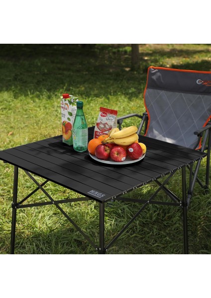 Güçlendirilmiş Alüminyum Katlanır Kamp Masası, Outdoor Masa, Piknik Masası 70X70X60CM Siyah