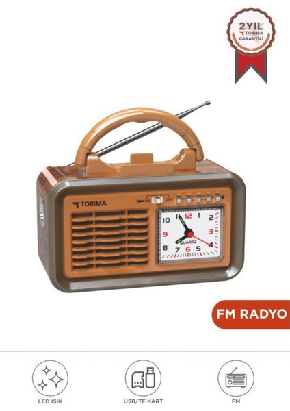 Ahşap Nostaljik Radyo ve Kablosuz Bluetooth Hoparlör, Çok Renkli, Şık ve Taşınabilir