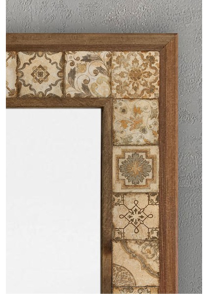 Turuncu Doğal Mermer Mozaik Aynası 43X63CM Seramik Desenli, Şık ve Modern Tasarım fiyatları