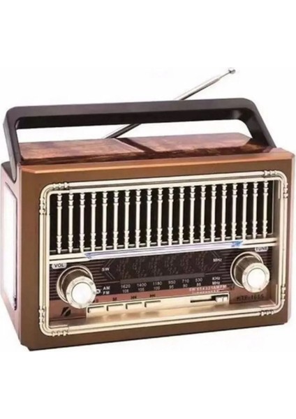 Kahverengi Nostalji Radyo ve Bluetooth Hoparlör, Şık ve Taşınabilir Ses Deneyimi