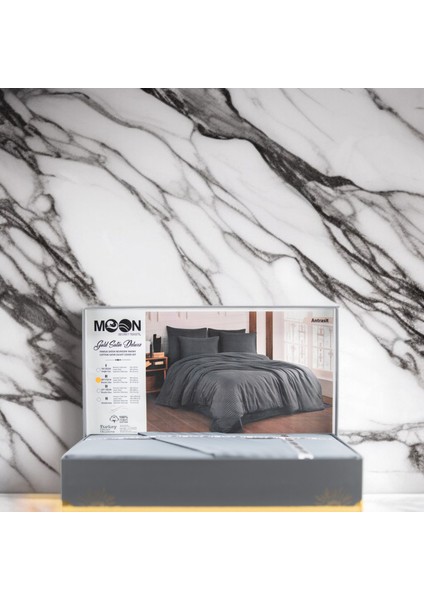 Premıum Antrasıt Renk Pamuk Saten Çift Kişilik Nevresim Takımı Kutulu modelleri