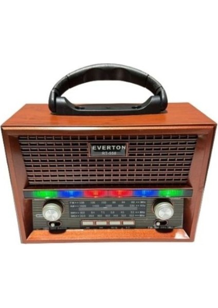 Nostaljik Ledli Bluetooth USB Sd Radyo Mp3 Müzik Kutusu Bej
