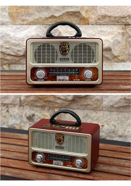 Ahşap Görünüm Nostalji Radyo, Bluetooth, Usb, Sd Kart, Fişli, Şarjlı ve Pilli fiyatları