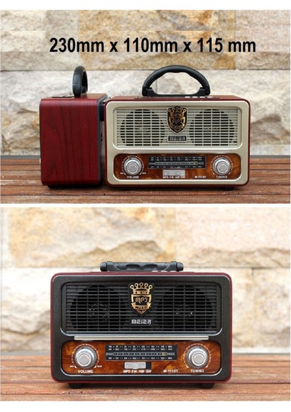 Ahşap Görünüm Nostalji Radyo, Bluetooth, Usb, Sd Kart, Fişli, Şarjlı ve Pilli indirimleri