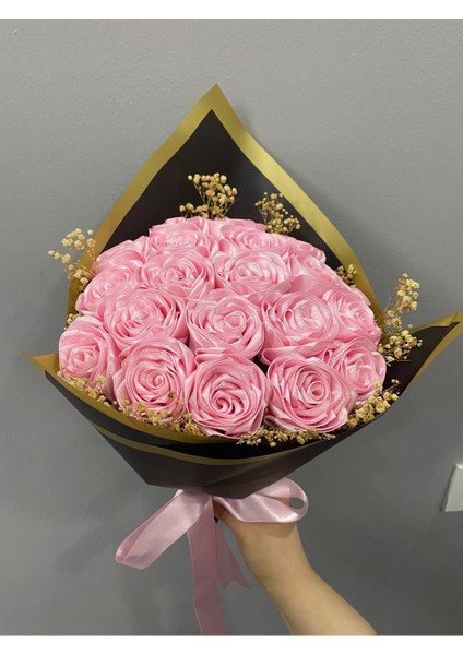 Solmayan Gül Buketi 10'lu, Şık ve Güzel Pembe Renk Seçeneğiyle Ideal Hediye