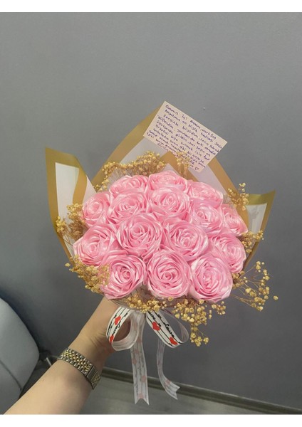 Solmayan Gül Buketi 10'lu, Şık ve Güzel Pembe Renk Seçeneğiyle Ideal Hediye